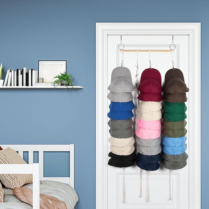 Over Door Hat Organizer Hanging Baseball Hat Organizer Storage with 40 Hooks Design Over The Door Hat Rack Good Hangers Rod H