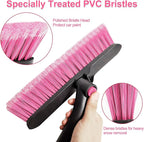 SEAAES 44 Inch Ice Scraper and Snow Brush for Car Windshield, Extendable Snow Removal Brush with Foam Grip for Truck SUV Vehicle Window - Pink