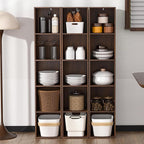 5 Cube Storage Organizer, Narrow Open Shelf Bookcase, Freestanding 5 Tier Low Display Bookshelf for Home Office, Living Room,