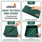 Clothes Organizer, Transform Your Drawers in Seconds - Green Set of 6 Foldable Storage Boxes with Zipper, Durable 600D Fabric