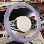 Nappa Leather Purple Steering Wheel Cover, Advanced Microfiber Leather Non-Slip Breathable Fabric, Warm in Winter and Cool in