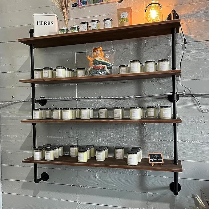 Pipe Shelves Industrial Pipe Shelving Shelves Real Wood Industrial Floating Pipe Shelves with Wood Planks 36 inch Wall Shelve
