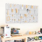 TORACK 6 PCS 12x16 in Metal Boards for Garage, Workbench, Tool Organizer Pegboard with 1/8" & 1/4" Holes, Modular Wall-Mounte