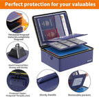 ENGPOW Fireproof Document Box, Hard Fireproof Box with Fireproof Zipper＆Lock, 6400°F Heat Insulated Fireproof Water Resistant