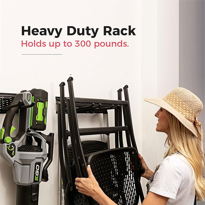 TIDYME Garage Tool Organizer Wall Mount - 48 inches - Sturdy Storage Rack with Adjustable Hooks, Anti-Rust - Easy Installatio