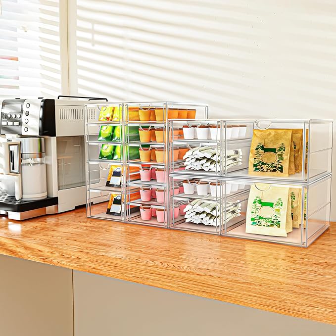 ARSTPEOE 30 Drawers, Acrylic Desk Makeup Organizer, Plastic Drawers Organizer, Stackable Storage Solution for Makeup, Dresser