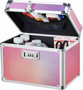Adazzo Medicine Lock Box with 3-Digit Combination Lock – Pink Lockable Storage Box for Medication, Small Lock Box for Valuabl