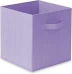 Casafield Set of 6 Collapsible Fabric Cube Storage Bins, Lavender - 11" Foldable Cloth Baskets for Shelves, Cubby Organizers 