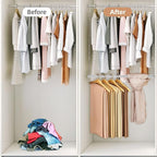 STORAGE MANIAC Hanging Closet Rod, Adjustable Width and Height Closet Hanging Organizer, Space-Saving Clothes Hanging Bar, Cl