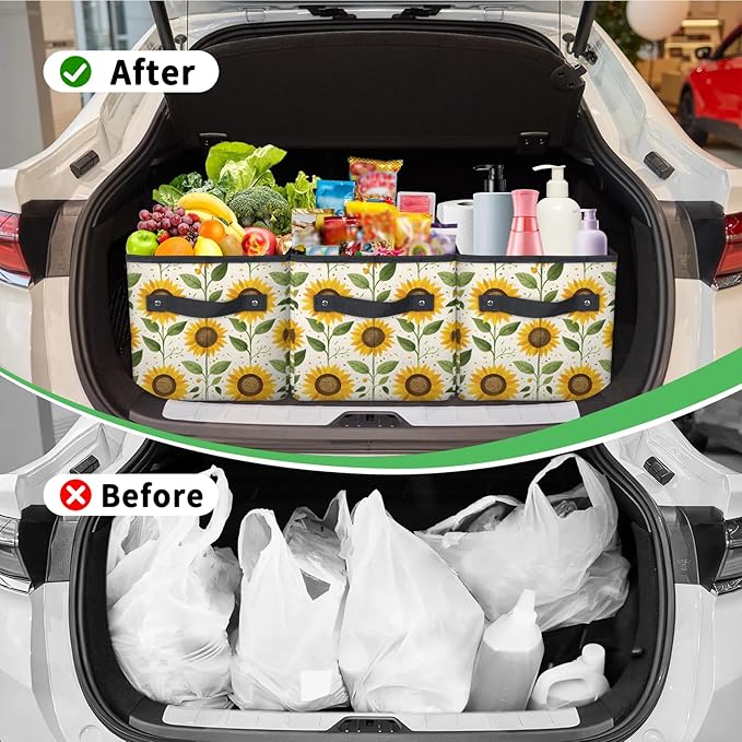 Reusable Grocery Bag, Foldable Large Shopping Tote Bag for Groceries Kitchen Picnic Car Trunk