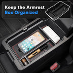 4PCS Center Console Organizer for Honda CR-V 2023-2026, Dashboard Storage Tray with Phone Holder Accessories Lower Center Console Organizer for CRV, Armrest Hidden Storage Interior with Anti-Slip Mats