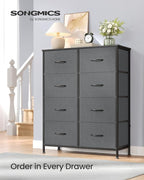 SONGMICS BELLAH Collection - Dresser for Bedroom, Chest of Drawers, Storage Organizer Unit, Closet, Entryway, Steel, 8 Drawer
