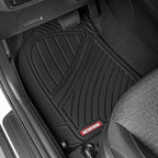 Motor Trend FlexTough™ Baseline Rubber Car Floor Mats with Trunk Mat Cargo Liner, Front & Rear Combo Set fits Most Car SUV Van Coupe Sedan, Heavy Duty All Weather Trim to Fit