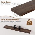 Floating Shelves for Wall Decor, Rustic Solid Elm Wood Live Edge Floating Shelves Wall Mounted, Wall Shelves with Invisible B