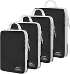 4 Set Compression Packing Cubes, Suitcase Organizer, Lightweight Travel Essentials, Compression Bags For Travel Accessories L