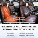 Coverado Universal Seat Covers Front, Universal Seat Covers for Cars, 2-Pack Waterproof Nappa Leather Car Seat Covers with He