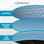 PIC AUTO Steering Wheel Cover, Glitter Gel Particles & Blue Luxury Leather Car Steering Cover, Universal Fit 14.5"-15.5" Anti