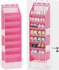 Criusia Shoe Storage, Over the Door Shoe Organizer, Hanging Closet Shoe Storage with Large Deep Pockets, Fits 16–24 Pairs of 