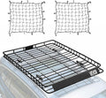 VEVOR Roof Rack Basket, 64 x 50 x 4.1 in, Universal Rooftop Cargo Carrier with Two 35.4 x 39.4 in Cargo Net,150 lbs Max Car Top Luggage Holder, 4.1 in Fence, Anti-Rust Alloy Steel, for SUV Truck Car