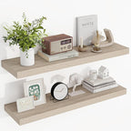 36 Inch Floating Shelves, 3D Textured Wood Grain, 36"x9.25"x1.5" Inch Deep Floating Shelves for Wall, Wooden Shelves for Bath