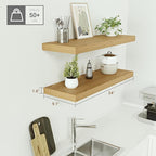 Vivelove Floating Shelves 24 inchs Long, Bathroom Shelves Over Toilet 9.1” Deep, Wall Mounted Wall Shelves for Bedroom, Livin