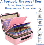 TIGERKING Fireproof Document Box Hard Shell, Fire Proof File Box for Documents with Combination Lock, File Safe Boxs Fireproo