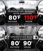 Windshield Sun Shade, Car Window Shade as Bonus by Big Hippo Keep Vehicle Cool Protect Your Car from Sun Heat & Glare Best UV Ray Visor Protector (Size: 55.16"X 27.5")