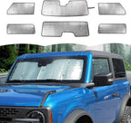 Windshield Sunshade Sun Shade Heat Shield Window Sun Visor Mat for Ford Bronco 2 Door 2021 2022 2023,6PCS