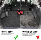 LASFIT Cargo Mat for Toyota Highlander 2026-2020, All Weather TPE Custom Fit Cargo Liner for Highlander Accessories, 2025 Highlander Trunk&Backrest Mats(Fit Without Subwoofer, Fit 7&8 Seats)