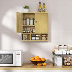 Bathroom Wall Cabinet,Wooden Medicine Cabinet with Fluted Doors Over The Toilet Storage Cabinet with Adjustable Shelf for Bat