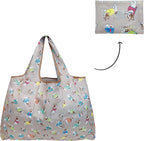allydrew Large Foldable Tote Nylon Reusable Grocery Bags, 6 Pack