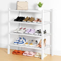 Smiry Shoe Rack, 4 Tier Thick Bamboo Shoe Organizer, Stackable Free Standing Wooden Shoe Storage Shelf for Closet, Entryway, 