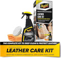 Meguiar's Leather Care Kit,This Car Care Kit Includes a Premium Car Leather Cleaner and Conditioner, Drill Backing Plate, Cle