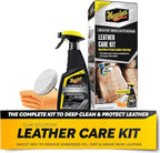 Meguiar's Leather Care Kit,This Car Care Kit Includes a Premium Car Leather Cleaner and Conditioner, Drill Backing Plate, Cle