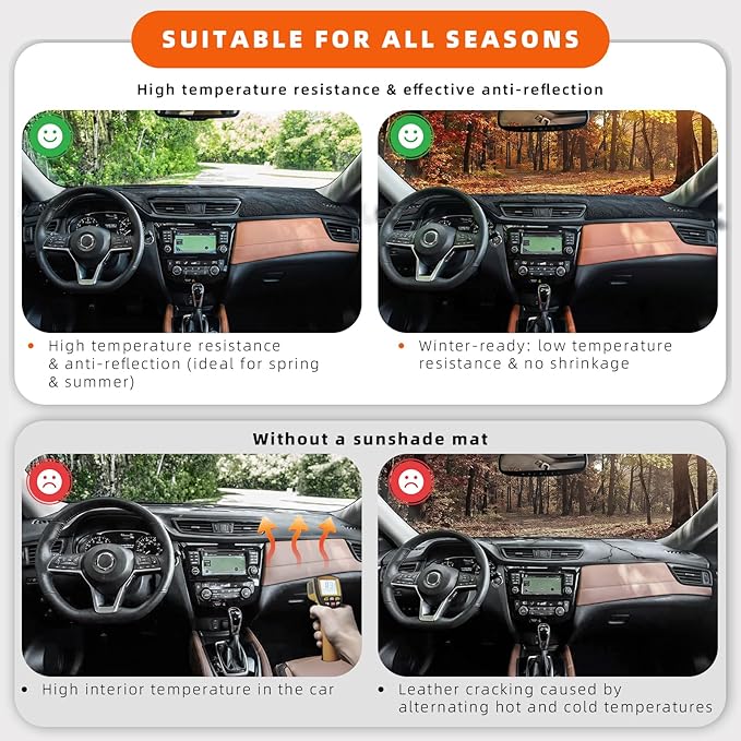 KEYOOG Dashboard Cover Dash Mat Fit for 2018-2012 Fo-rd Focus (Not Fit ST or RS Models),Car Dash Board Mat Anti-Glare Carpet,