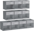 DIMJ Storage Cubes, Cube Storage Bin, 10 Pack Foldable Storage Cubes with Window, Closet Storage Bins with Handle, 11x 11 inc