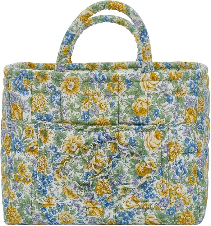 Boho Fabric Storage Basket, Large Capacity Laundry Basket, 12.2'' x 10.23'' x 10.23'' Collapsible Laundry Hamper with Easy Ca