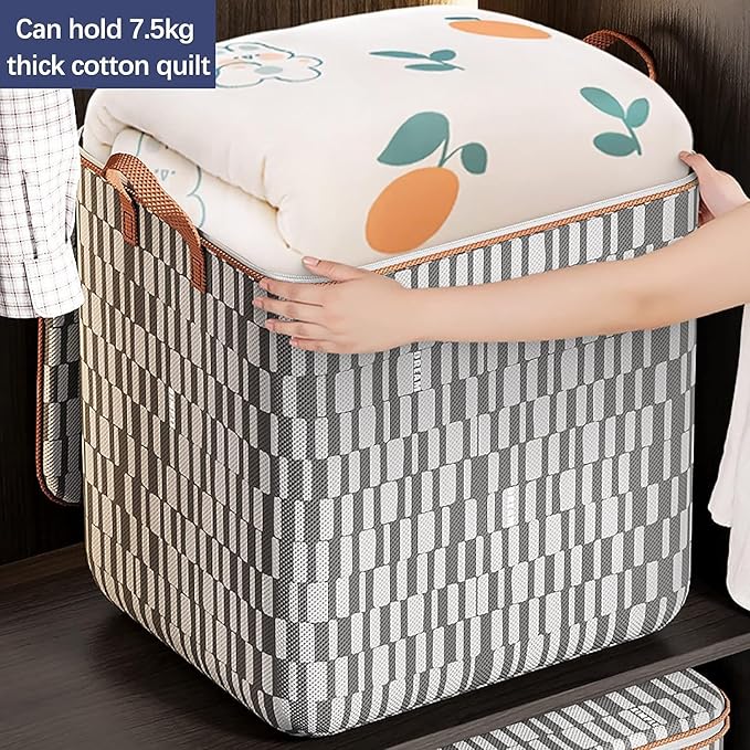 Clothes Storage Bag, Non-Woven Clothes Quilt Foldable Storage Bag, Multipurpose Large Capacity Lightweight Portable Wardrobe 