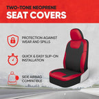 Motor Trend 2 Waterproof Front Seat Covers + 2 Trimmable Floor Mats – Universal Fit Car Interior Combo Set for Cars, Trucks, 