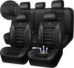 CAR PASS Comfortable 3D Foam Mesh Leather Car Seat Covers Full Sets, Air Cool Mesh Breathable Seat Covers for Car, Universal 