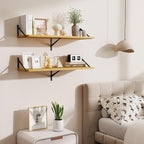 Deep Floating Shelves for Wall,36" Wx10 D Wood Wall Shelves with Metal Brackets,Hanging Storage Floating Shelf for Living Roo