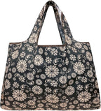 allydrew Large Foldable Tote Nylon Reusable Grocery Bags, 6 Pack