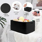 COMFY-HOMI 3 pcs Large Storage Baskets for Shelves, Laundry Basket, Woven Rope Basket, Closet Organizer Bins for Clothes Blan