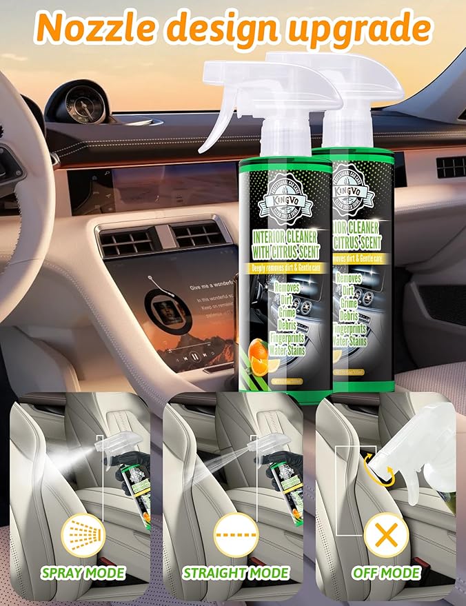 Car Cleaner Interior, Leather Cleaner Upholstery Interior Ceaning Kit Carpet Dashboard Shiny Car Stuff for Vinyl,Plastic,Fabr
