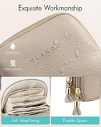 VLANDO Travel Jewelry Case,2-Layer Jewelry Organizer for Travel,Mothers Day Mom Gifts,Multi-Compartment Jewelry Storage for R