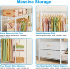 Ulif F3 Heavy Duty Clothes Rack（With Fabric Drawers）Freestanding Clothing Racks for Hanging Clothes，Adjustable Closet Organiz