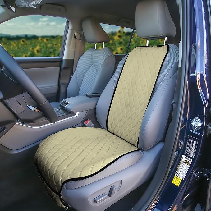 FH Group Car Seat Cushion – Neosupreme Single Front Seat Cover with Front Pockets, Airbag Compatible, Universal Fit Car Seat 