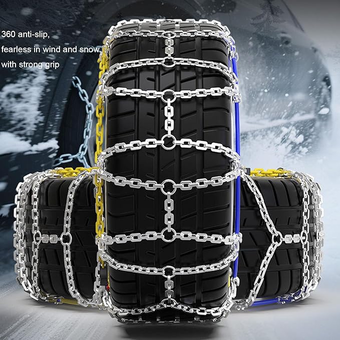 Auto Tightening Snow Chains Tire Chains For Cars Suv Pickup Trucks - Auto Tightening 1 Min Quick Fit AND Easy Installation, R