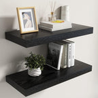Dreamland Black Floating Shelves for Wall,8 Inch Deep Floating Shelves,24" W x 8" D Wall Shelves for Bedroom,Living Room, Kit