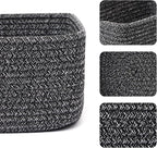 MiniArk Small Storage Baskets for Organizing | Closet Organizer Bins | Shelf Toy Basket | Woven Rope Baskets | Cube Decorativ